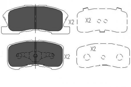 Гальмівні колодки, дискове гальмо (набір) PARTS KAVO KBP1508 (фото 1)