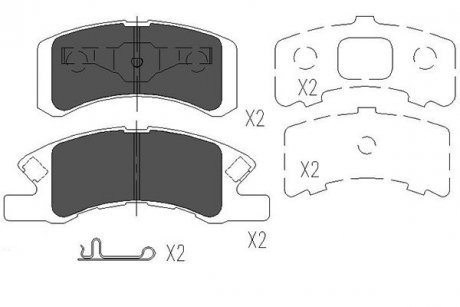 Гальмівні колодки, дискове гальмо (набір) PARTS KAVO KBP1511