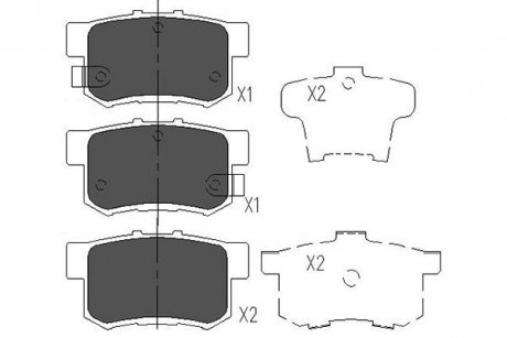 Комплект тормозных колодок, дисковый тормоз PARTS KAVO KBP-2009