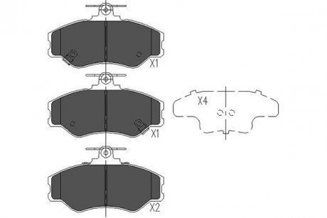 Гальмівні колодки, дискове гальмо (набір) PARTS KAVO KBP3002