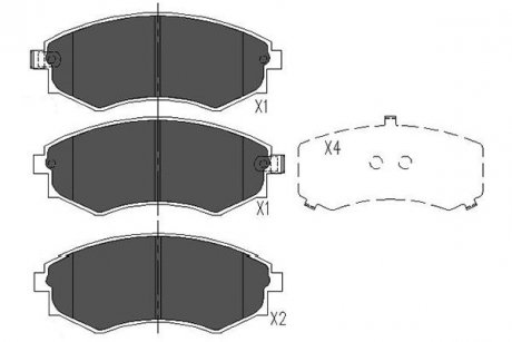 Гальмівні колодки, дискове гальмо (набір) PARTS KAVO KBP3027 (фото 1)