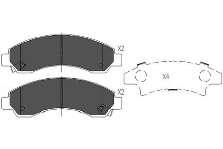 Тормозные колодки, дисковый тормоз (набор) PARTS KAVO KBP3514 (фото 1)