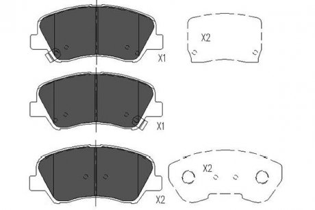 Комплект тормозных колодок, дисковый тормоз PARTS KAVO KBP-4023 (фото 1)