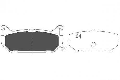 Тормозные колодки, дисковый тормоз (набор) PARTS KAVO KBP4508