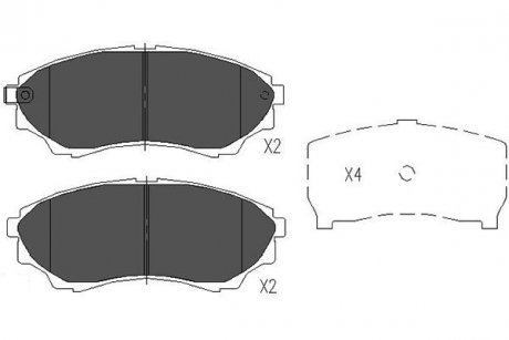 Гальмівні колодки, дискове гальмо (набір) PARTS KAVO KBP4514