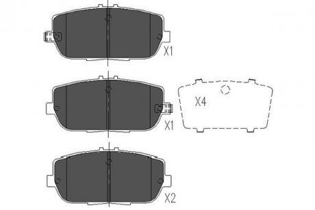 Гальмівні колодки, дискове гальмо (набір) PARTS KAVO KBP4551