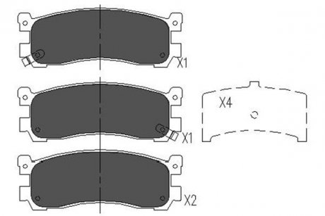 Гальмівні колодки, дискове гальмо (набір) PARTS KAVO KBP4556