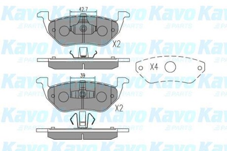 Гальмівні колодки, дискові гальма (набір) PARTS KAVO KBP4568