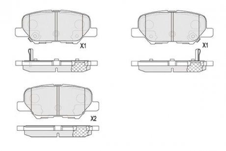 Комплект тормозных колодок, дисковый тормоз PARTS KAVO KBP-5551