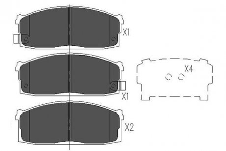 Гальмівні колодки, дискове гальмо (набір) PARTS KAVO KBP6525