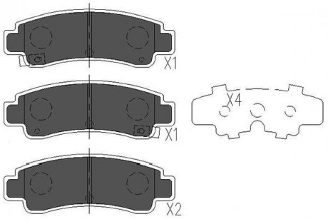 Гальмівні колодки, дискове гальмо (набір) PARTS KAVO KBP6546