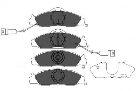 Гальмівні колодки, дискове гальмо (набір) PARTS KAVO KBP7502