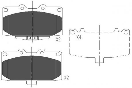 Тормозные колодки, дисковый тормоз (набор) PARTS KAVO KBP8003