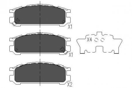 Комплект тормозных колодок, дисковый тормоз PARTS KAVO KBP-8016