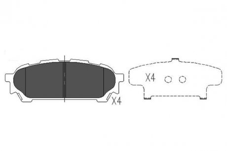 Гальмівні колодки, дискове гальмо (набір) PARTS KAVO KBP8019 (фото 1)