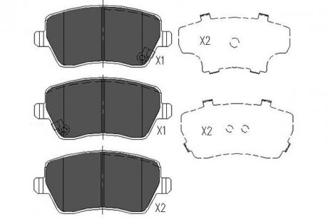 Комплект гальмівних колодок PARTS KAVO KBP-8522