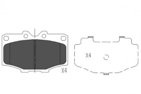 Комплект тормозных колодок, дисковый механизм KAVO KBP9028 (фото 1)