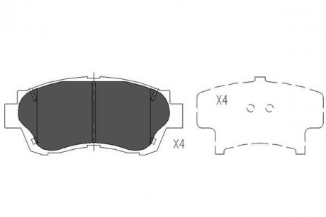 Гальмівні колодки, дискове гальмо (набір) PARTS KAVO KBP9042 (фото 1)