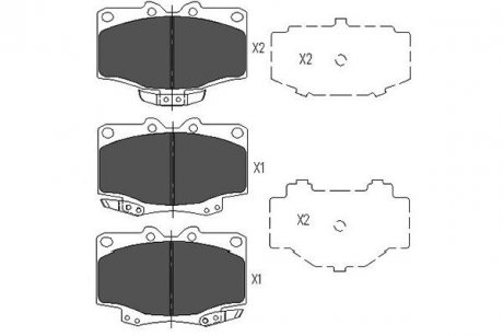 Гальмівні колодки, дискове гальмо (набір) PARTS KAVO KBP9048 (фото 1)