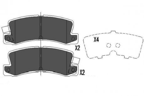 Тормозные колодки, дисковый тормоз (набор) PARTS KAVO KBP9058 (фото 1)