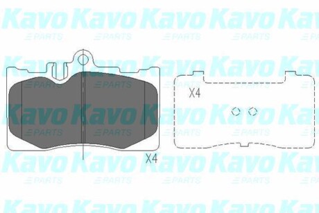 Гальмівні колодки, дискове гальмо (набір) PARTS KAVO KBP9071