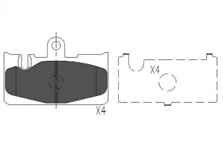 Гальмівні колодки, дискове гальмо (набір) PARTS KAVO KBP9073