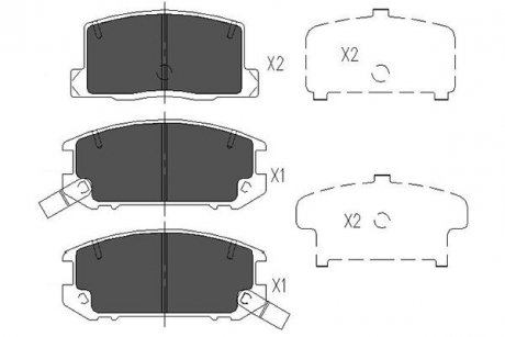 Гальмівні колодки, дискове гальмо (набір) PARTS KAVO KBP9082 (фото 1)