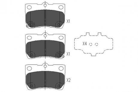 Гальмівні колодки, дискове гальмо (набір) PARTS KAVO KBP9083