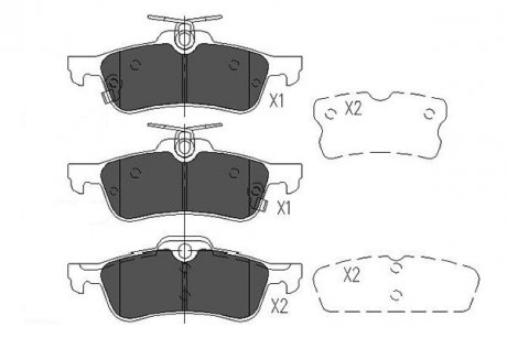 Комплект тормозных колодок, дисковый тормоз PARTS KAVO KBP-9106