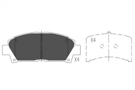 Гальмівні колодки, дискове гальмо (набір) PARTS KAVO KBP9110