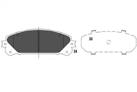 Комплект тормозных колодок, дисковый тормоз PARTS KAVO KBP-9116