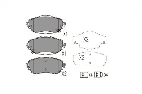 Комплект тормозных колодок, дисковый тормоз PARTS KAVO KBP-9123