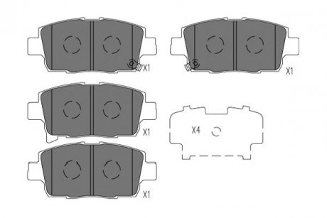 Колодки гальмівні (передні) Toyota Corolla 01-08/Yaris 99-05 PARTS KAVO KBP9134