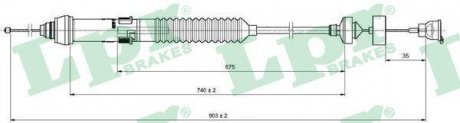 Трос сцепления LPR C0018C