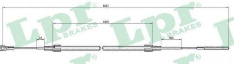 Трос ручного тормоза LPR C0071B