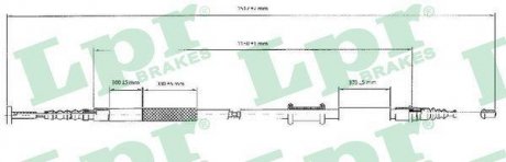 Трос ручного тормоза LPR C0086B