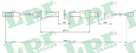 Трос ручного тормоза LPR C0101B