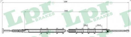 Трос ручного гальма LPR C0188B