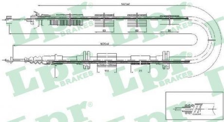 Трос ручного тормоза LPR C0206B (фото 1)