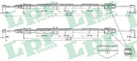 Трос ручного тормоза LPR C0249B