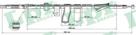 Трос ручного тормоза LPR C0313B