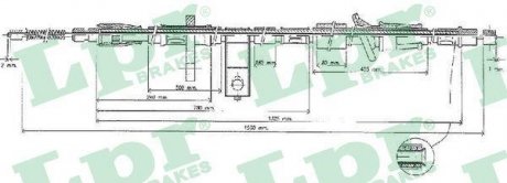 Трос, стояночная тормозная система LPR C0319B (фото 1)