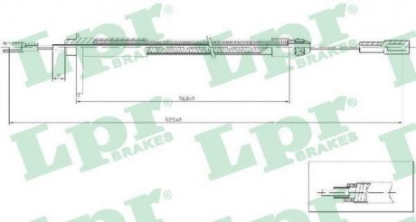 Трос ручного тормоза LPR C0441B