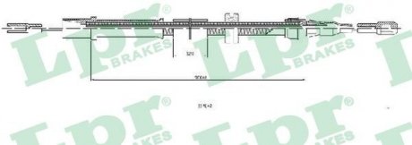 Трос ручного тормоза LPR C0455B