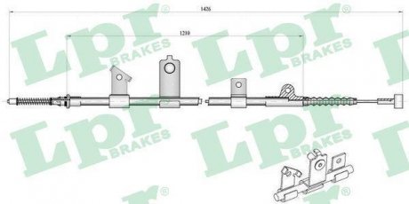 Трос ручного тормоза LPR C0488B