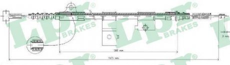 Трос ручного гальма LPR C0513B
