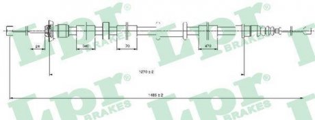 Трос ручного тормоза LPR C0520B