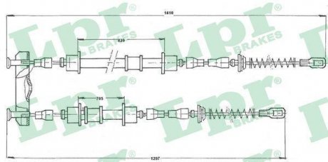 Трос ручного тормоза LPR C0572B (фото 1)
