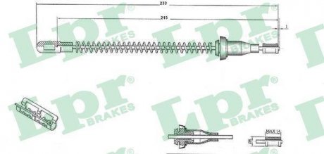 Трос ручного тормоза LPR C0586B