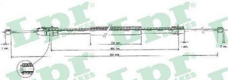 Трос ручного тормоза LPR C0630B
